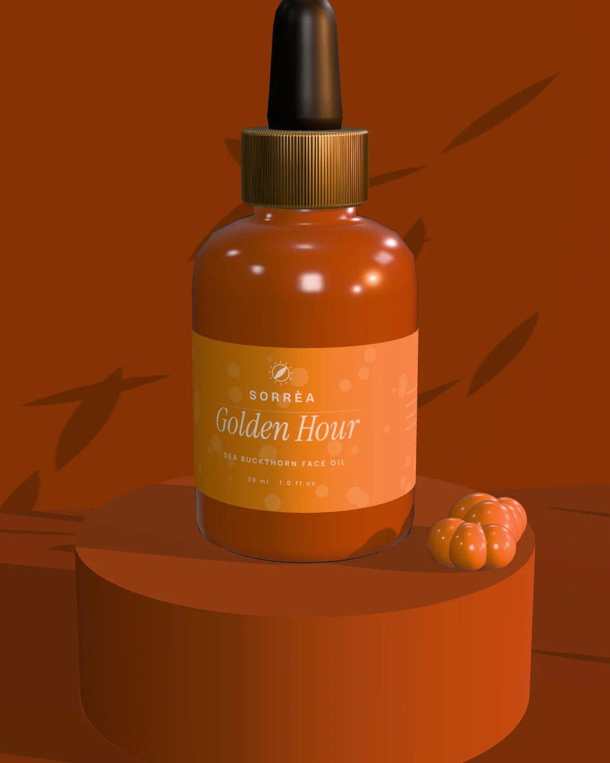 Golden Hour face oil in low evening light